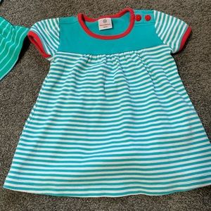 Hanna Andersson short sleeve dress 80 teal coral